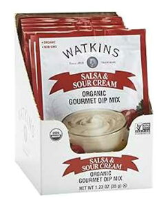 1.23 Ounce (Pack of 12), Salsa & Sour Cream - Orga, Watkins Organic Gourmet Dip Mix, Salsa & Sour Cream, 1.23 oz. Packets, 12-Pack