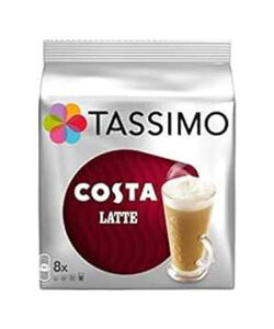 ^bV RX^ e 16 T fBXN (JbvTCY) 8  Tassimo Costa Latte 16 T Discs (Extra Large Cup Size) 8 Servings