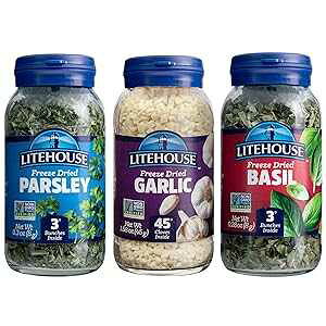 CgnEX t[YhC n[ut[o[Y Iu C^A (jjNAoWApZ)A3 pbN Litehouse Freeze-Dried Herbs Flavors of Italy, (Garlic, Basil, Parsley), 3-Pack