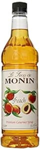 i t[o[VbvAs[`A33.8 IX ybg{g (4 pbN) Monin Flavored Syrup, Peach, 33.8-Ounce Plastic Bottles (Pack of 4)