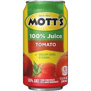 Mott's 100% g}gW[XA11.5 tʃIXʁA24  Mott's 100% Tomato Juice, 11.5 Fluid Ounce Can, 24 Count