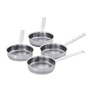 Demeyere Resto ~j\e[pZbg Vo[ 4_Zbg Demeyere Resto Mini Saute Pan Set, Silver, 4-Piece