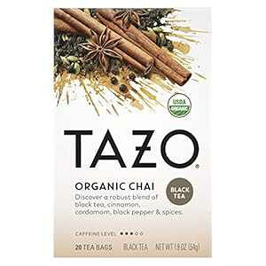 Tazo I[KjbN `C XpCX̃`Cp g KxɃJtFC 20 eB[obO Tazo Organic Chai For a Warm Spiced Chai Black Tea Moderately Caffeinated Tea 20 Tea Bags
