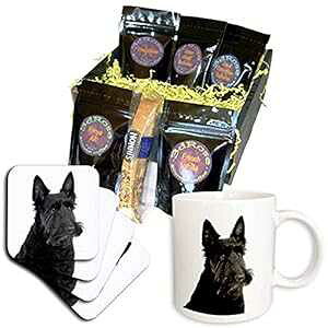 3d[Y XReBbV eA R[??q[ Mtg oXPbgA}` 3dRose Scottish Terrier Coffee Gift Basket, Multi