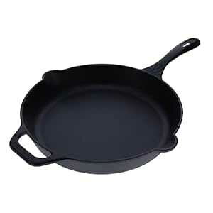 Victoria StCp wp[nht^tCp 100% R[VF`qg݊mŖtA12 C`AubN Victoria Cast Iron Skillet Large Frying Pan with Helper Handle Seasoned