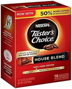 lXJtF eCX^[Y`CXAnEXuhCX^gR[q[VOT[uXeBbNA18{ Nescafe Nescafe Taster's Choice, House Blend Instant Coffee Single Serve Sticks, 18 Count