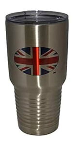 [W UK p 30 IX XeXX`[ gx ^u[ }OJbv Wt ^fM zbg܂̓R[h Rogue River Tactical Large UK United Kingdom Flag 30oz Stainless Steel Travel Tumbler Mug Cup