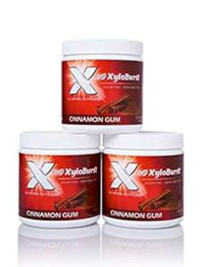 XyloBurst Gum Xylitol Chewing Gum Sugar Free, Gluten Free, Keto Friendly Aspartame Free Gum For Oral Health Cinnamon 100-Count Jar, Pack of 3