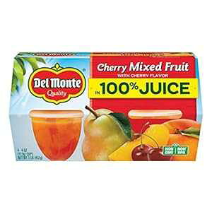 Del Monte Cherry Mixed Fruit Snack Cups in 100% Juice, 4-Ounce, 4 Cups (Pack of 6)