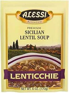 Alessi Lenticchie �V�`���A�����Y���̃X�[�v�A6 �I���X (3 �p�b�N) Alessi Lenticchie Sicilian Lentil Soup, 6 oz (Pack of 3)