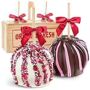 S[f Xe[g t[c Ŝ~NƃzCg `R[gŕꂽL Abv Mtg A Gift Inside Golden State Fruit Heartfelt Milk and White Chocolate Covered Caramel Apples Gift 