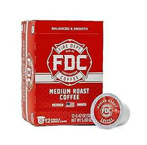Fire Department Coffee - Veteran Owned - Original Medium Roast Coffee Pods - Balanced & Smooth - Roasted in the USA - Made with Premium Coffee Beans - 12 Single Pods