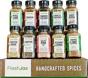 FreshJax O\eBMtgZbg tTv[ (\eB10XpCXMtgZbg) FreshJax Gourmet Salty Gift Set, Seasoned Salt Sampler (Salty 10 Spice Gift Set)