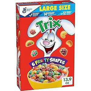 ??? ?? ?? ???, 6?? ?? ??, ???? ??, ???, 394g Trix Breakfast Cereal, 6 Fruity Shapes, Made with Whole Grain, Large Size, 13.9 oz