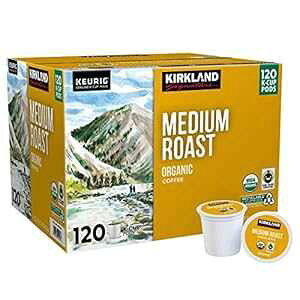 J[Nh VOl`[ I[KjbN ~fBA uh [XgATCN\ K Jbv |bhA3 |hA120  Kirkland Signature Organic Medium Blend Roast, Recyclable K Cup Pods, 3 lb, 120 Coun