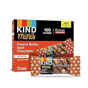 KIND Bar MinisAs[ibco^[_[N`R[gAOet[A100J[AᓜA80 KIND Bar Minis, Peanut Butter Dark Chocolate, Gluten Free, 100 Calories, Low Sugar, 80 Count