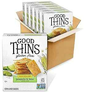 Good Thins ny[j & CR[ & CXXibN Oet[ NbJ[A6 - 3.5 IX̔ Good Thins Jalape o & Lime Corn & Rice Snacks Gluten Free Crackers, 6 - 3.5 oz Boxes