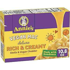 Annie's Deluxe Vegan Mac and Cheddar Shells, Vegan Macaroni and Cheese, 10.8 oz Annie's Homegrown Annie's Deluxe Vegan Mac and Cheddar Shells, Vegan Macaroni and Cheese, 10.8 oz