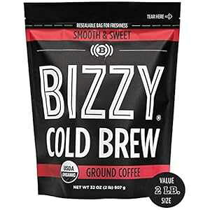 Bizzy I[KjbN R[hu[ R[q[ X[X&XEB[guh e҂R[q[ 2|h Bizzy Organic Cold Brew Coffee Smooth & Sweet Blend Coarse Ground Coffee 2 LB