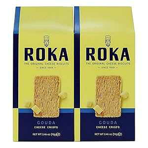 Roka Gouda Cheese Crispies, Imported from Holland, 2.46 oz/70g per bag - (Pack of 2)