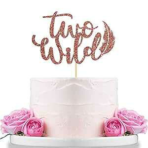 WeBenison [YS[hOb^[ 2 ChP[Lgbp[ xr[V[p q2΂̒a j̎q܂͏̎q̒ap[eB[fR[V WeBenison Rose Gold Glitter Two Wild Cake Topp