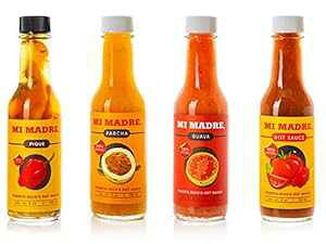 vGgRY~E}[h zbg\[XA4ނ̃t[o[AsPApbVt[cAOAoAg}gA5IXi4pbNj Mi Madre Hot Sauce from Puerto Rico, Four Flavor Variety, Pique, Passion F