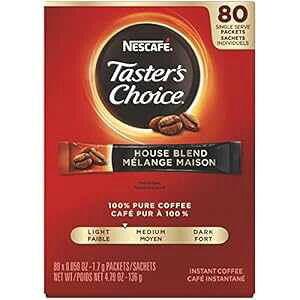lXJtF CX^gR[q[pPbgAeCX^[Y`CX Cg[XgA1.7 g VO (80 pbN) Nescafe Coffee Nescafe Instant Coffee Packets, Taster's Choice Light Roast, 1.7 g Singles (Pack of 80)