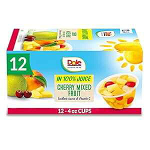 Dole t[c{E `F[~bNXt[c 100% W[XAOet[̃wV[XibNA4 IXAv 12 Jbv Dole Fruit Bowls Cherry Mixed Fruit in 100% Juice, Gluten Free Healthy Snack, 4 Oz, 12 