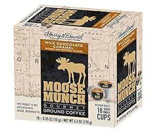 n[ & frbh [X }` O R[q[ 18 VOT[u Jbv  zbg܂̓R[h (~N `R[g L) Harry & David Moose Munch Gourmet Coffee 18 Single Serve Cups Bevera