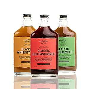 Cocktail Crate Premium Drink Mixer Variety Pack Award Winning Craft Cocktail Mixers for True Connoisseurs Premium Cocktail Syrup Creations with Aromatic Bitters, Demerara Sugar 12oz - 3 pack