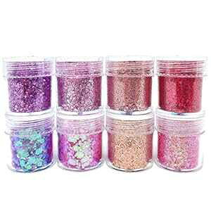 allydrew `L[Ob^[ wAtFCXCNAbv lCA[gfR[Vp (8F) ~XeBbN allydrew Chunky Glitter for Hair Face Makeup Nail Art Decoration (8 Colors), Mystic