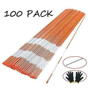 Sunnyglade 100 48C` }[J[ a5/16C` ː|[ OXt@Co[Y ˃e[vt ԂłF₷ Sunnyglade 100PCS 48 Inch Driveway Marker 5/16 Inch Dia Reflective Driveway Po