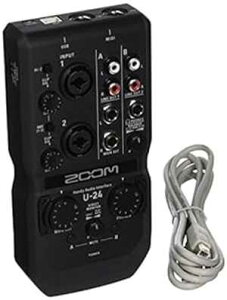 Zoom U-24 �n���f�B�I�[�f�B�I�C���^�[�t�F�C�X�A2�`�����l���|�[�^�u��USB�I�[�f�B�I�C���^�[�t�F�C�X�A2 XLR/TRS�R���{���́AMIDI I/O�ARCA�o�� Zoom U-24 Handy Audio Interface, 2-Channel Portable USB Audio Interf