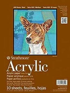 Strathmore 400 Series Acrylic Paper, Foldover Pad, 12x12 inches, 10 Sheets (246lb/400g) - Artist Paper for Adults and Students