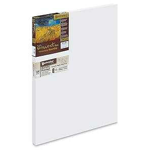 Masterpiece Artist Canvas 42042 Vincent PRO 7/8" Deep, 16" x 20", Linen 12.0oz - 4X - Vintage Acrylic Primed