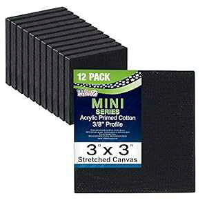 US Art Supply 3C` x 3C` ubN ~j vtFbVi hXgb` LoX (ubN ~j LoX 12  1 pbN) U.S. Art Supply US Art Supply 3" x 3" Black Mini Professional Primed Str