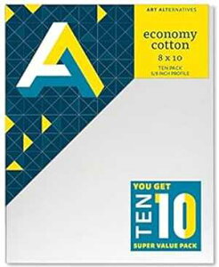 Art Alternatives stretched White Canvas Super Value Pack-8 x 10 inches-Pack of 10