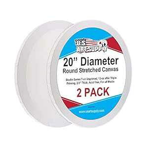 US Art Supply a20C` Eh 12IX hWFb\ vi _Xgb`LoX (2pbN) US Art Supply U.S. Art Supply 20 Inch Diameter Round 12 Ounce Primed Gesso Professional Quality Acid-Free Stret