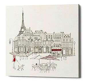 Epic Graffiti World Cafe II Paris Red by Avery Tillman Gisele LoXEH[A[gA26C` x 26C` Epic Graffiti World Cafe II Paris Red by Avery Tillman Gisele Canvas Wall Art, 26" x 26"