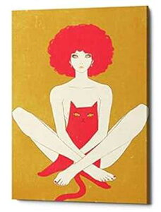 Sai Tamiya ɂGsbN OtBeB Lbg LoX EH[ A[gA12C` x 18C`AsN Epic Graffiti Cat by Sai Tamiya Canvas Wall Art, 12" x 18", Pink