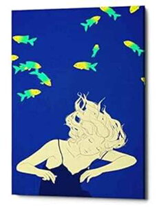 GsbN OtBeB fB[v u[ by Sai Tamiya LoX EH[A[gA12C` x 18C` Epic Graffiti Deep Blue by Sai Tamiya Canvas Wall Art, 12" x 18"