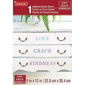 Craft Smart 1 �S���t���b�N�X�X�e���V�� 9�C���` x 12�C���` ���A�D��A�D���� Craftsmart Craft Smart 1 Adhesive Flex Stencil 9in X 12in Love, Grace, Kindness