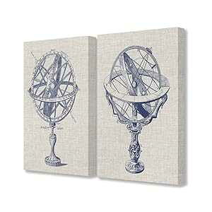 Stupell Industries Armillary Sphere Diagram CXg LoX EH[A[gAe 2 A16 x 20A}`J[ Stupell Industries Armillary Sphere Diagram Illustrations Canvas Wall Art, 2pc Each 16 x 20, Multi-Color