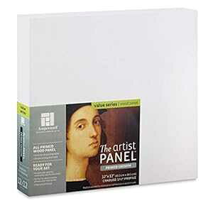 Ampersand Artist Panel Primed Smooth Surface for ting, Pouring and Mixed-Media, 3/8 Inch Depth, 10x10 Inch (PWP9M1010)