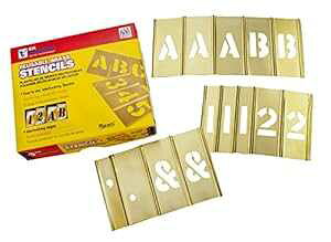 CH Hanson 10151 ^JC^[bLOXeVƐZbgA92 A2 C` CH Hanson C.H. Hanson 10151 Brass Interlocking Stencil Letter & Number Set, 92 pieces, 2inch