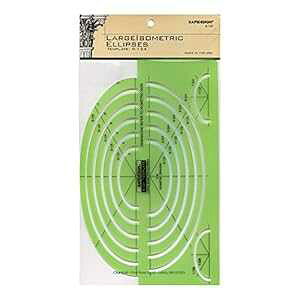 -Chartpak Ellipses Drafting Templates Large Isometric Ellipses 25 Ellipses Each