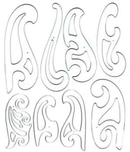 EFXgRbg t` J[u ev[g 8 Zbg Westcott French Curve Template Set of 8