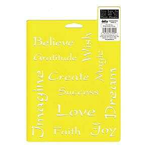 Delta Creative Stencil Mania Stencil, 7 by 10-Inch, 970900710 Inspirational Words