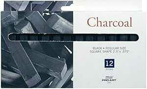 PRO ART PRO-3021 `[N`R[ 12{ PRO ART PRO-3021 Chalk Charcoal, 12 Stick Per Package