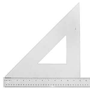 Westcott X`[fgO[h|X`Op`A45 x 90 xA12 C`ANA Westcott Student Grade Polystyrene Triangle, 45 and 90 Degrees, 12 Inches, Clear